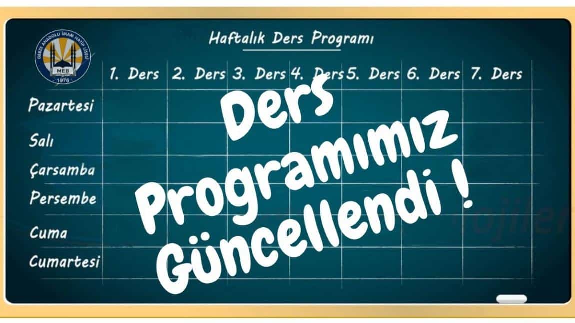 18 Kasım 2024 Tarihinden Geçerli Ders Programı